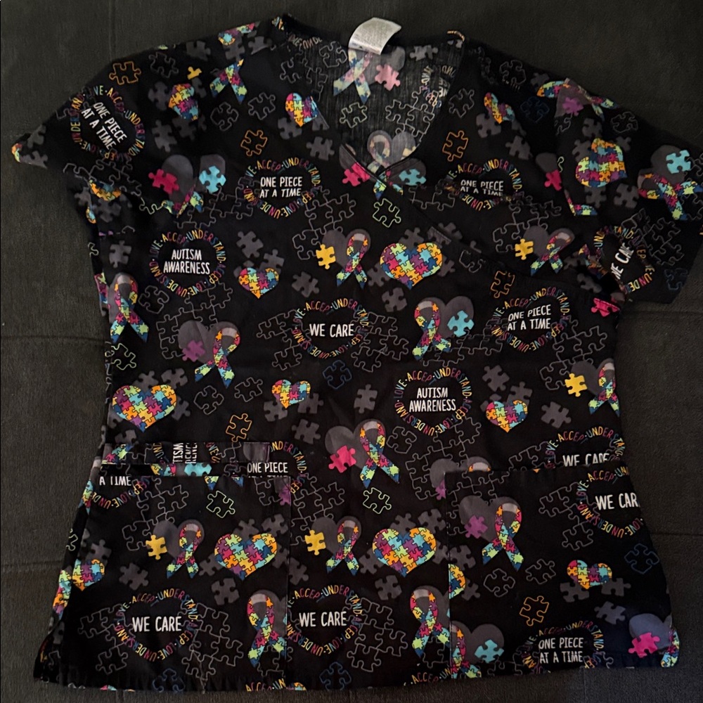 Autism Awareness Puzzle Piece Scrub Top
